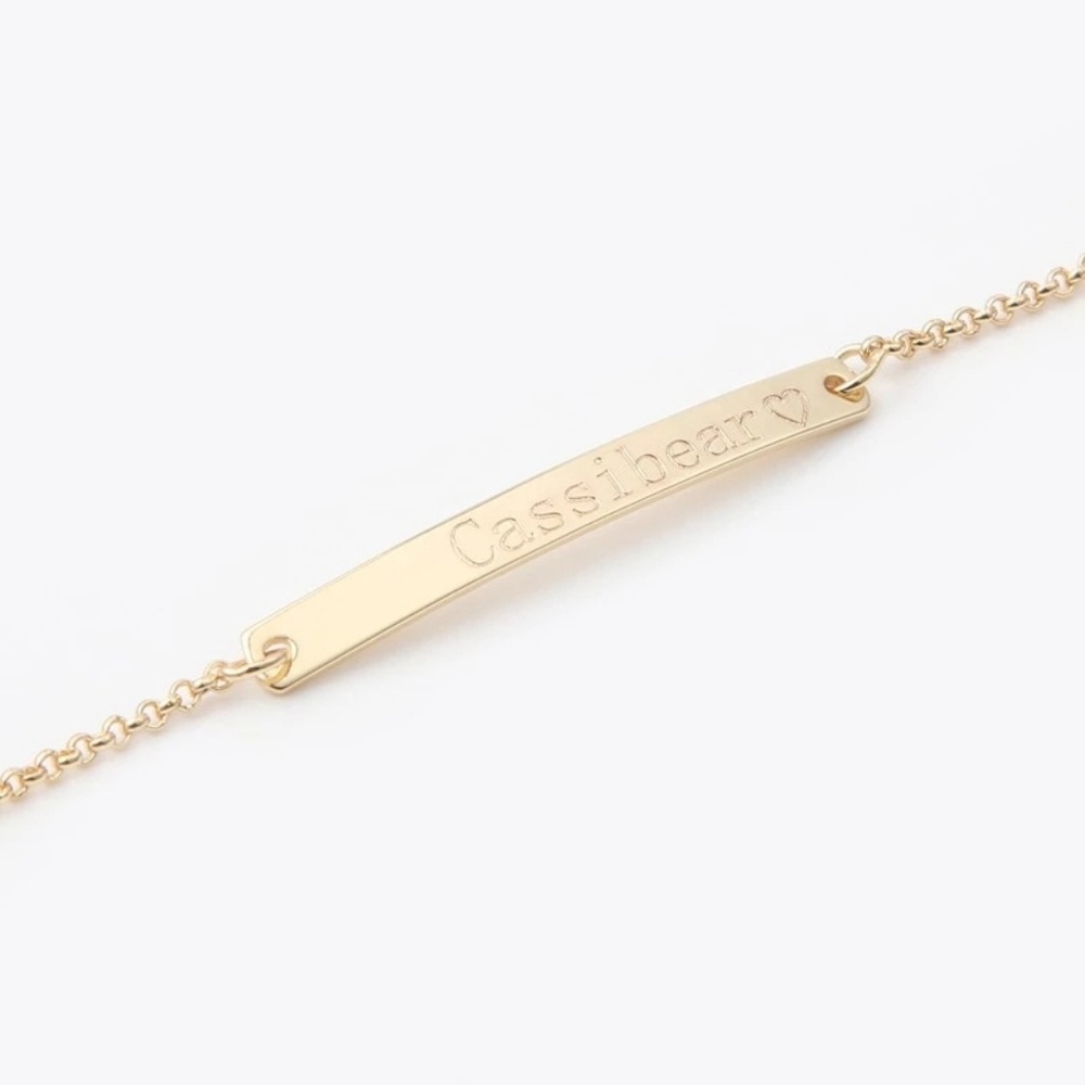 Personalized bar bracelet engrave any name or symb